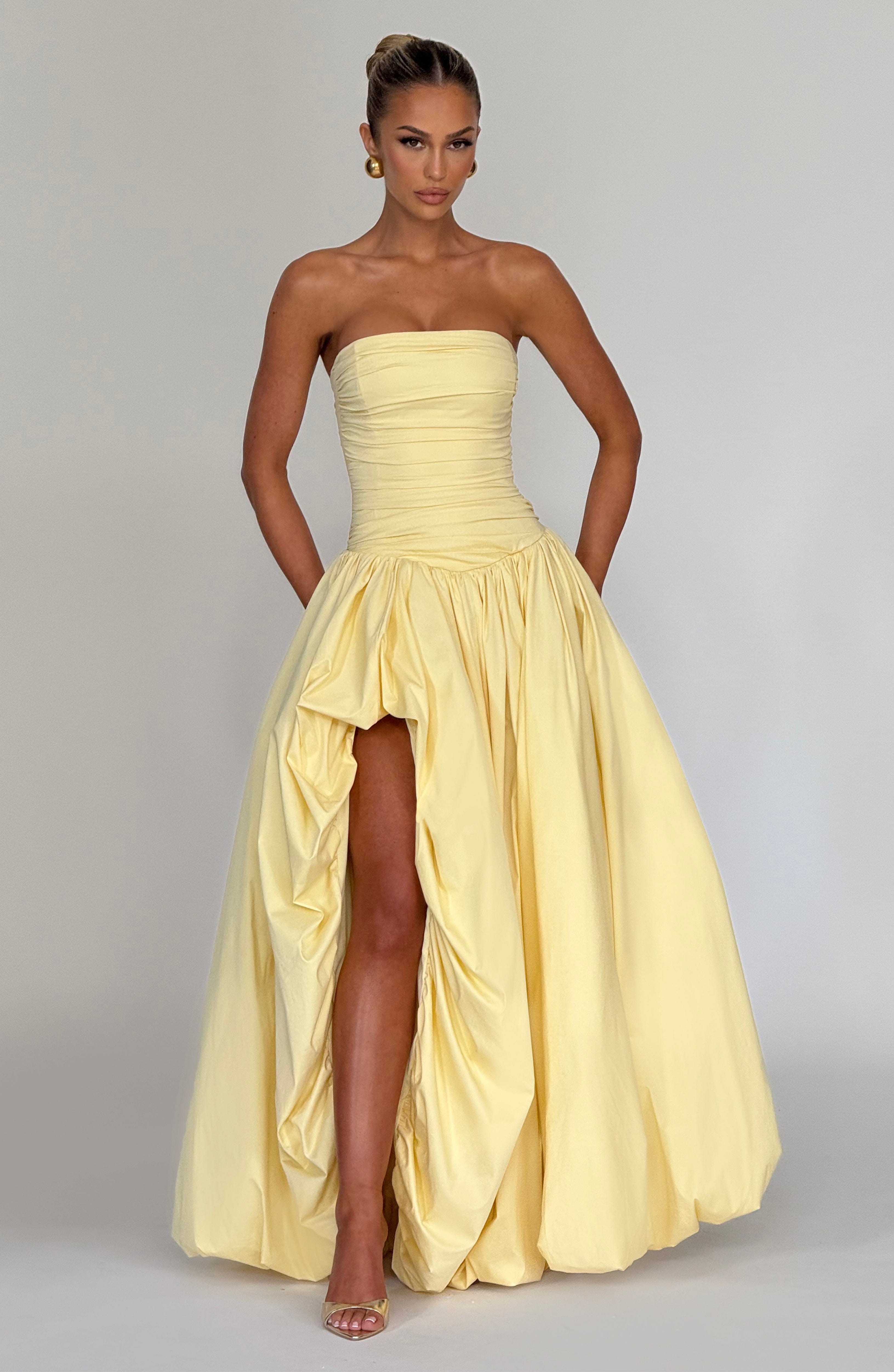 Florencia Maxi Dress-Lemon
