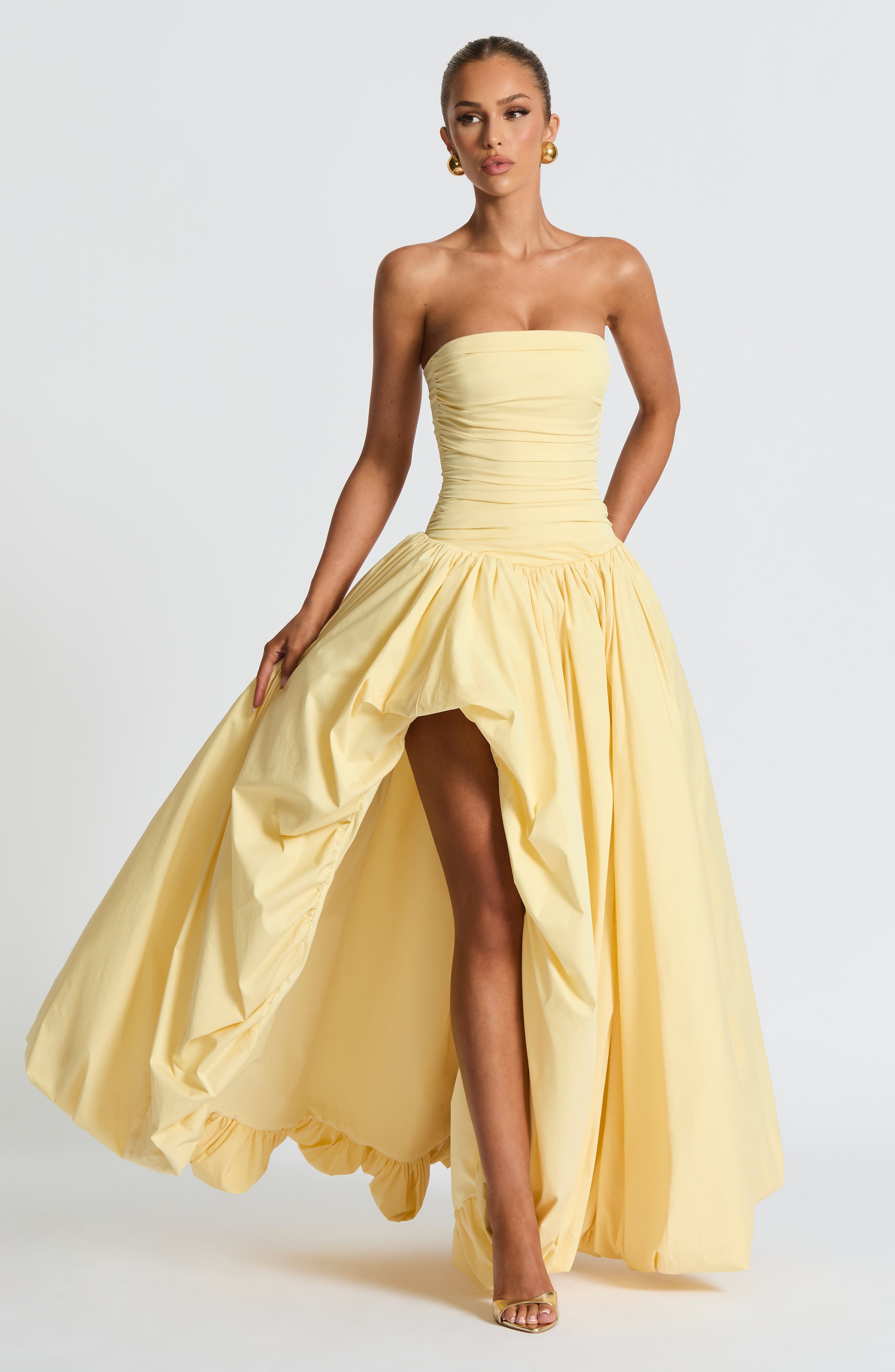 Florencia Maxi Dress-Lemon