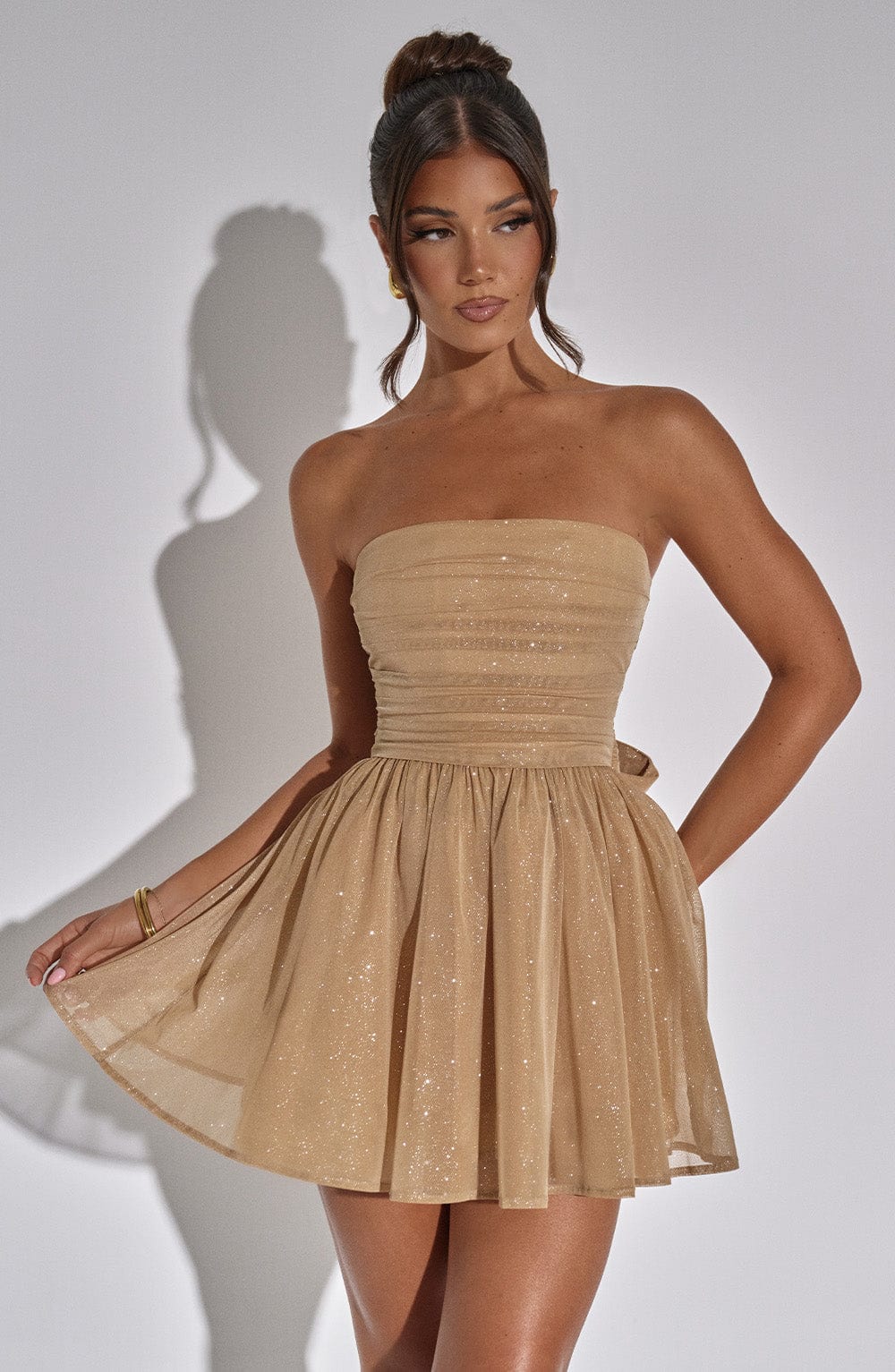 Luciana Mini Dress - Gold Sparkle