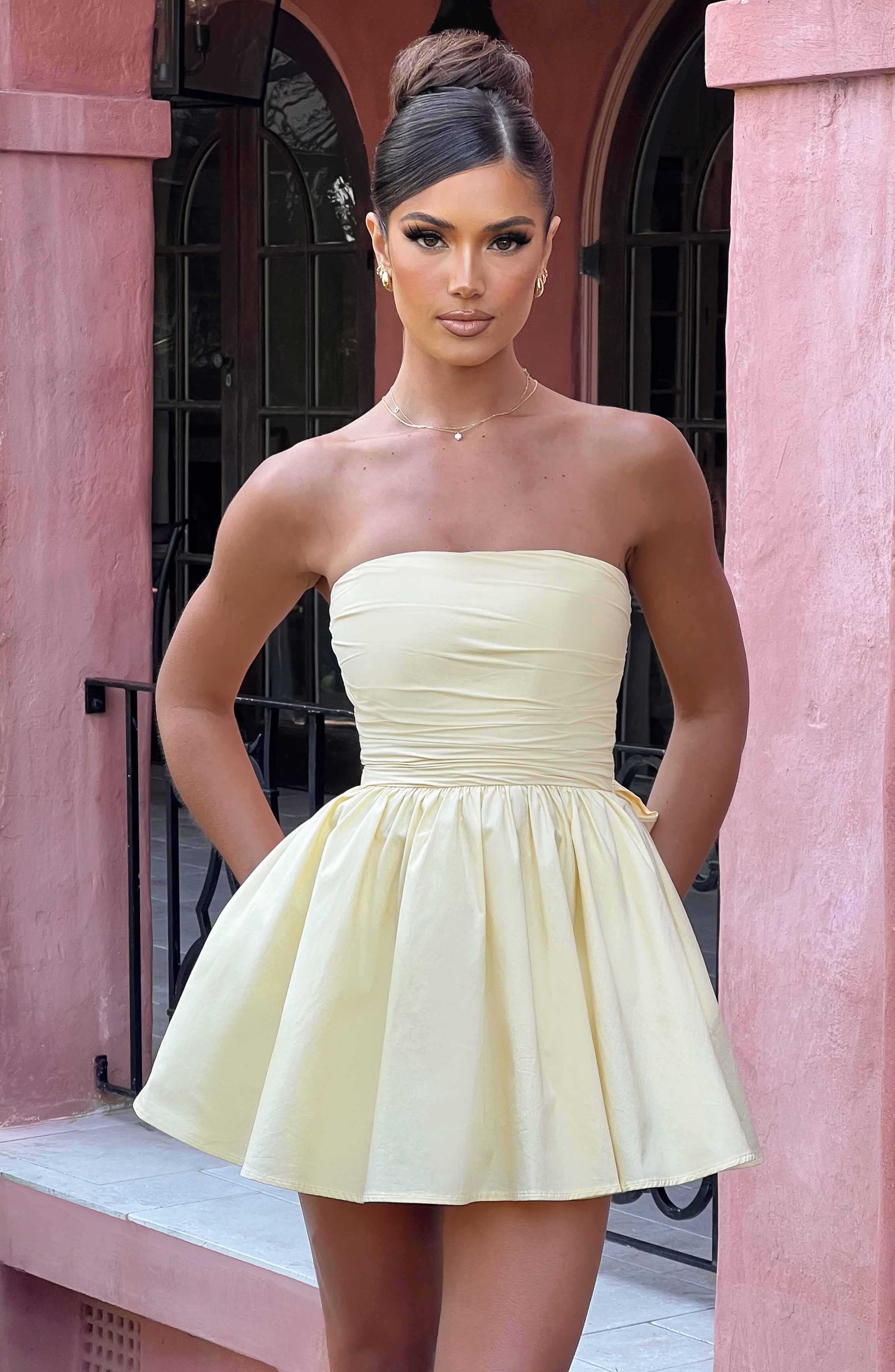 Allison Mini Dress-Lemon