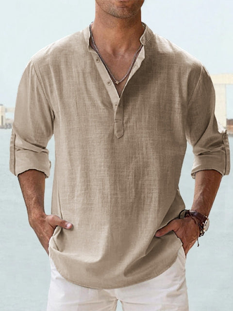 Men's Casual Henley Shirt | Long Sleeve