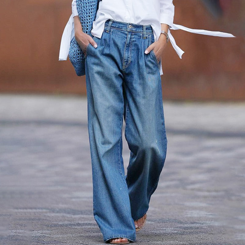 Women's Relaxed Fit Wide Leg Jeans | Casual Style