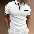 Men's Short Sleeve Golf Polo Shirt with Chest Pocket