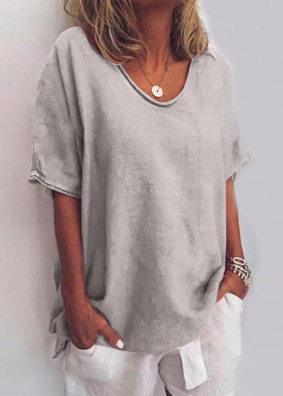 Women's Casual Plain Oversized T-Shirt | Short Sleeve