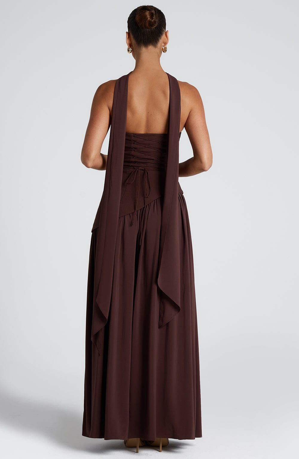Ainara Maxi Dress - Plum Brown