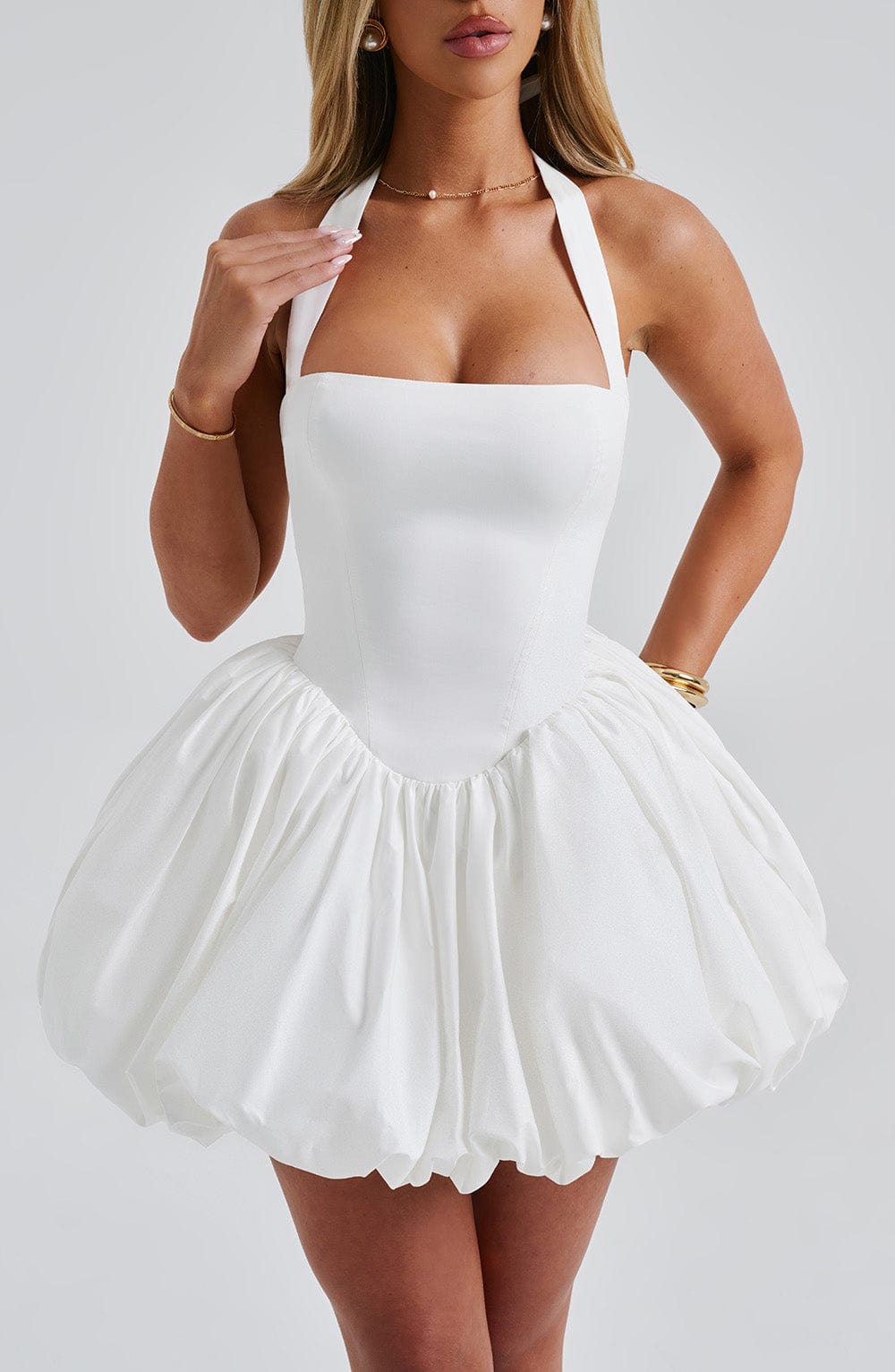 Alexa Mini Dress-Ivory