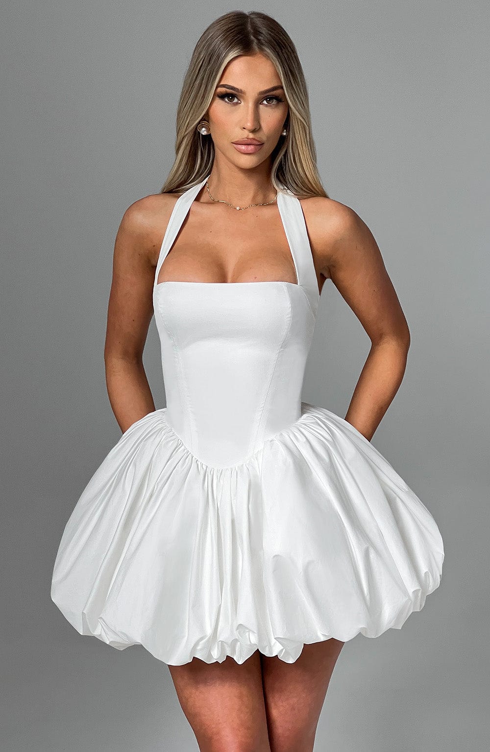 Alexa Mini Dress-Ivory
