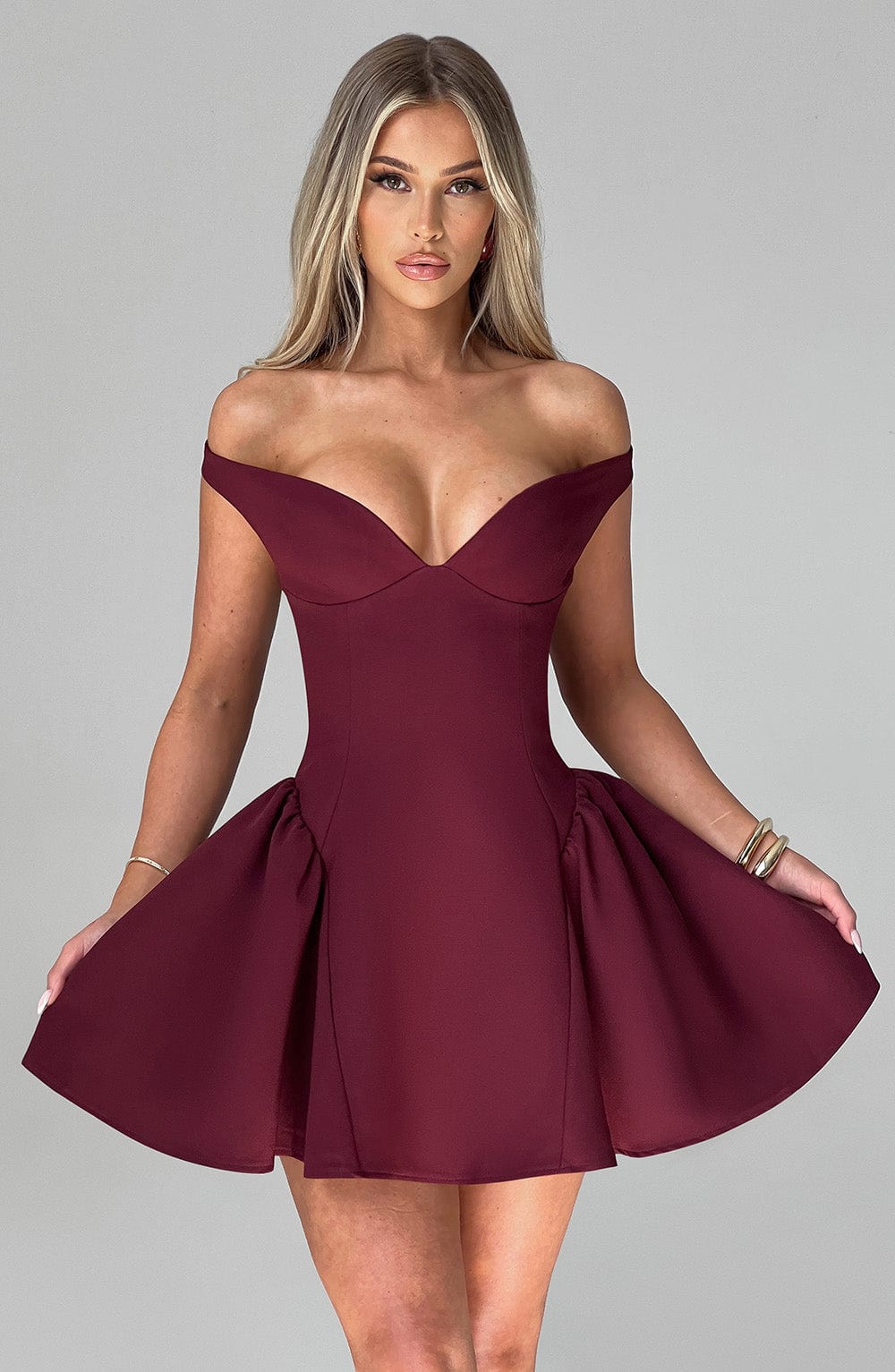 Victoria Mini Dress - Cherry Lacquer