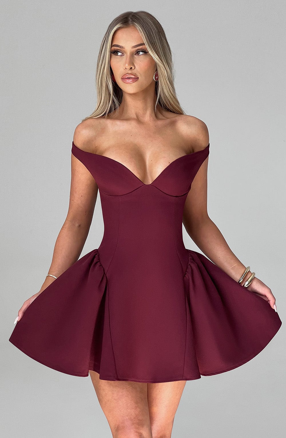 Victoria Mini Dress - Cherry Lacquer