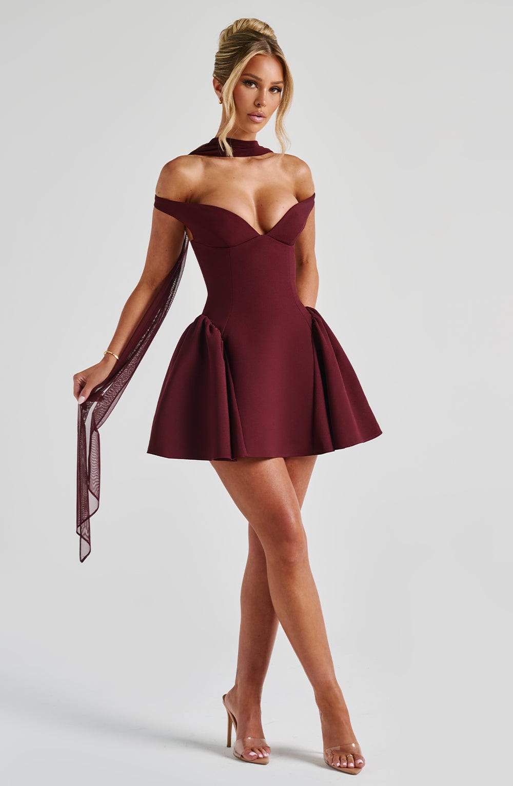 Victoria Mini Dress - Cherry Lacquer