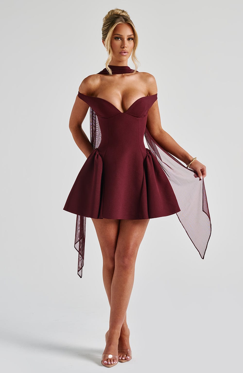 Victoria Mini Dress - Cherry Lacquer