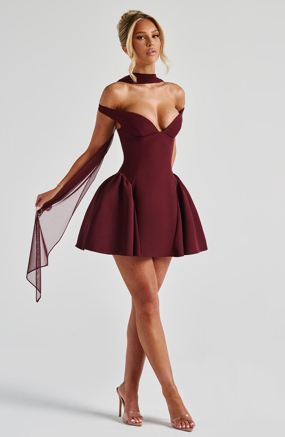 Victoria Mini Dress - Cherry Lacquer