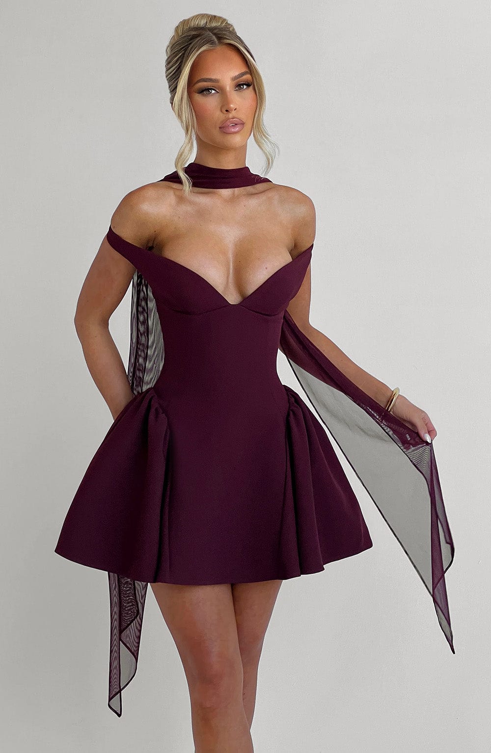 Victoria Mini Dress - Cherry Lacquer