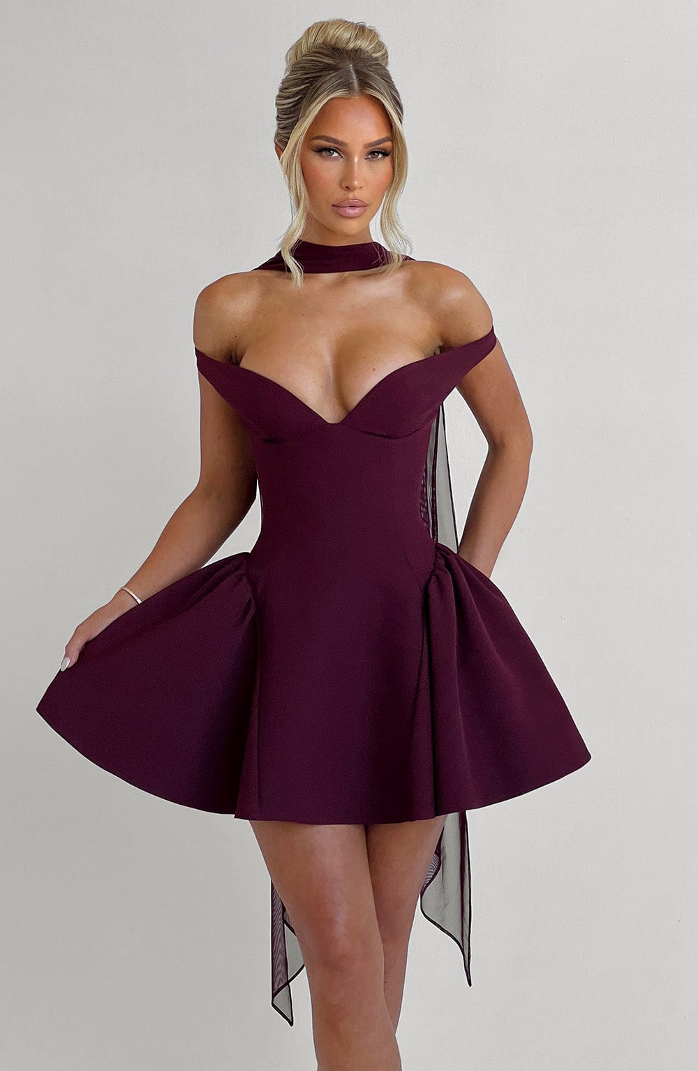 Victoria Mini Dress - Cherry Lacquer