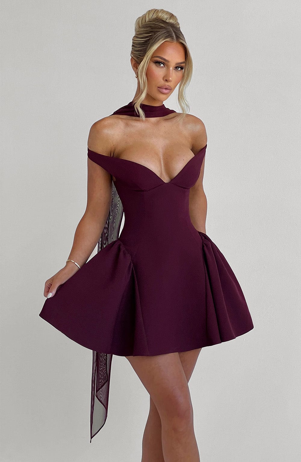 Victoria Mini Dress - Cherry Lacquer