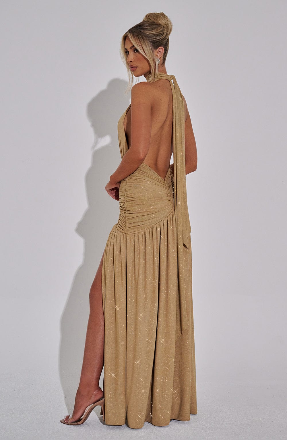 Aitana Maxi Dress - Gold Sparkle