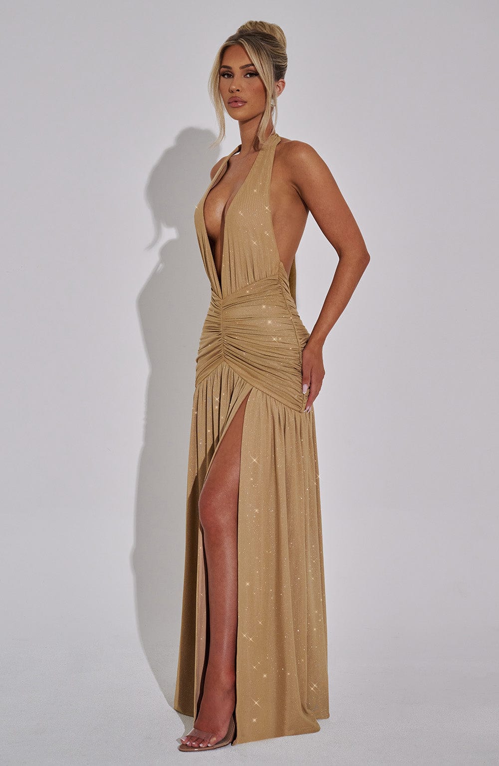 Aitana Maxi Dress - Gold Sparkle