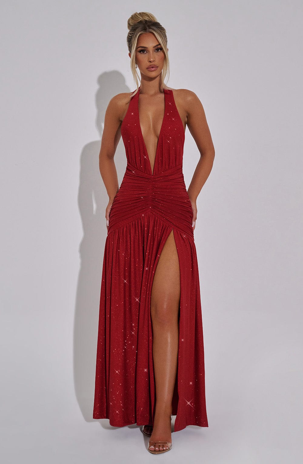 Guadalupe Maxi Dress-Red Sparkle