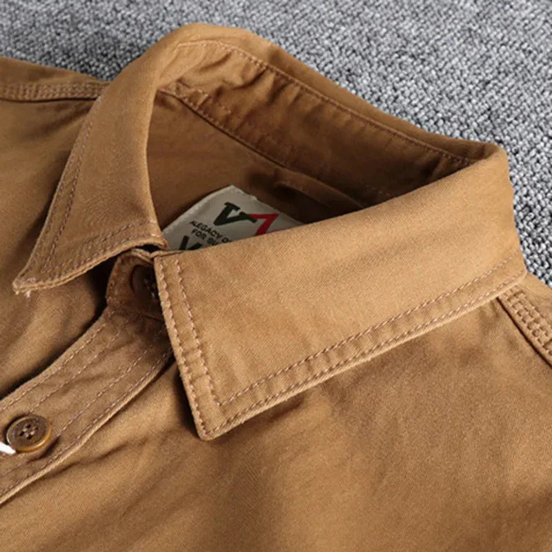 Men's Vintage Utility Overshirt | with Front Chest Pockets