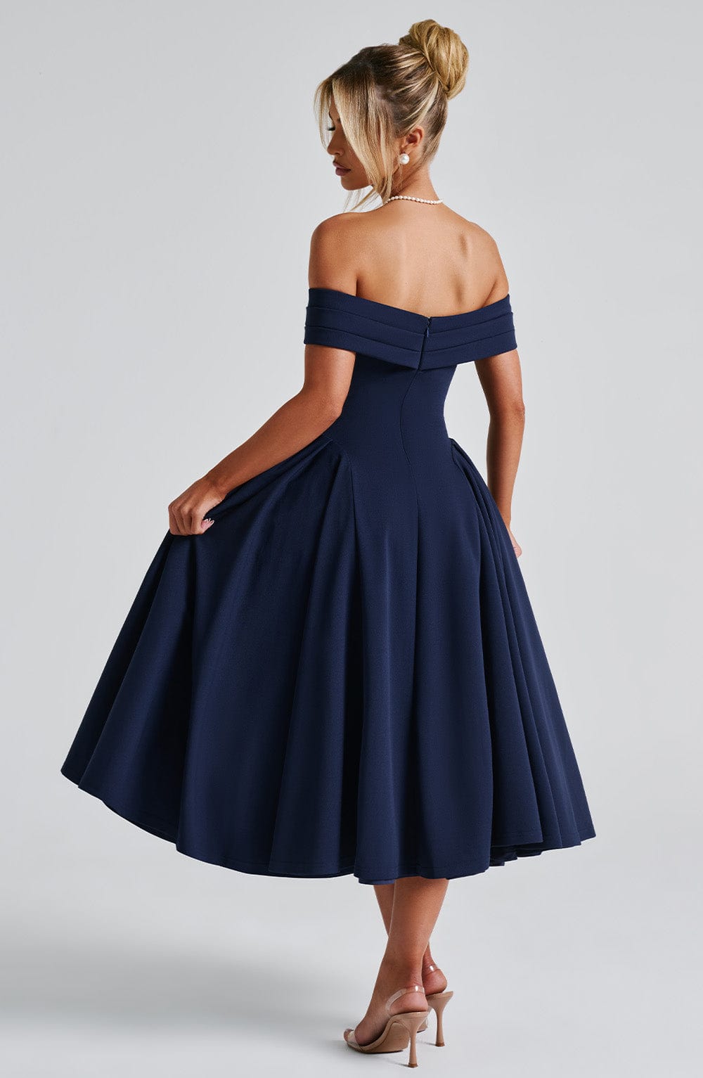 Violeta Midi Dress-Navy
