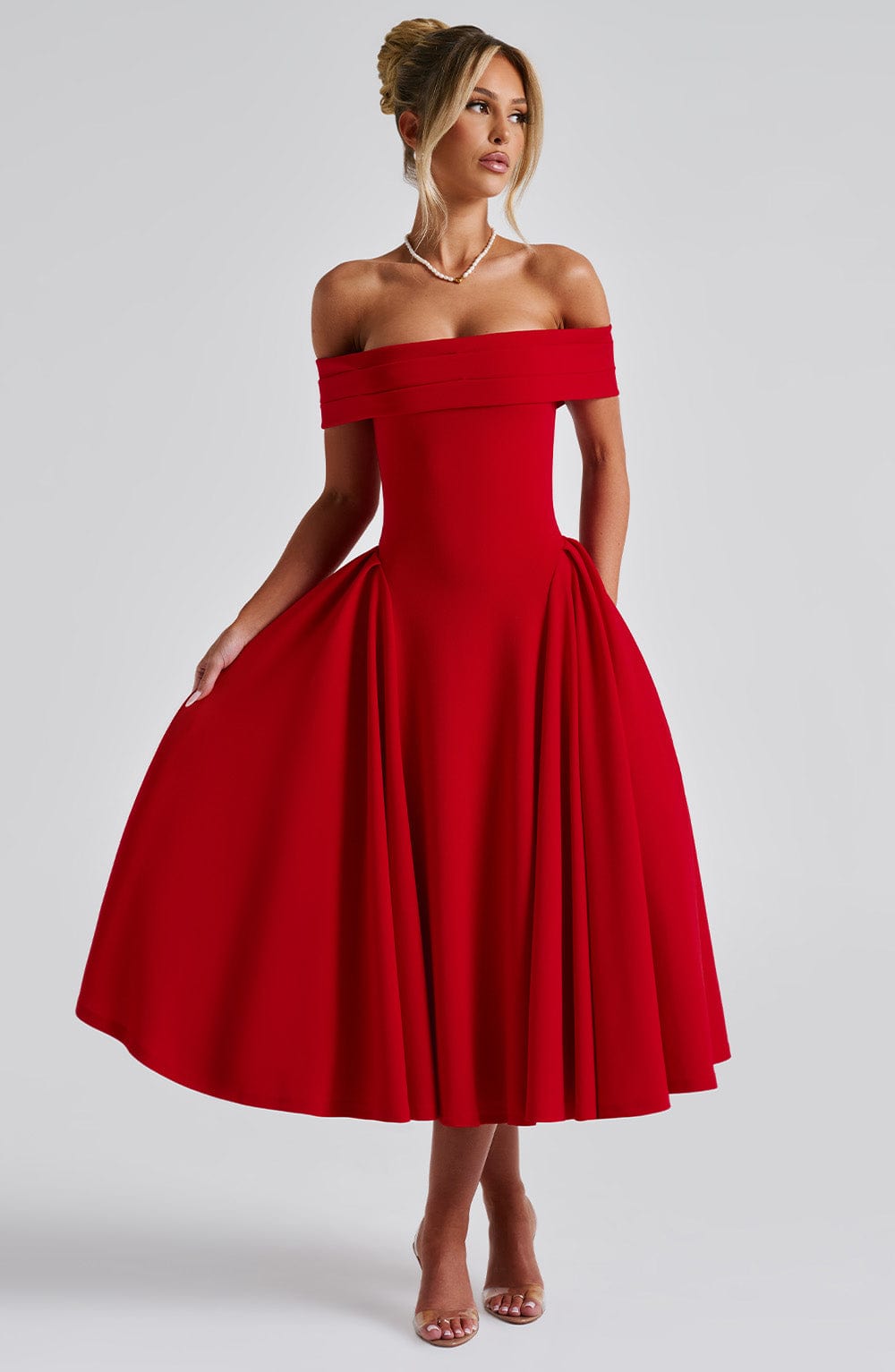 Michelle Midi Dress - Red