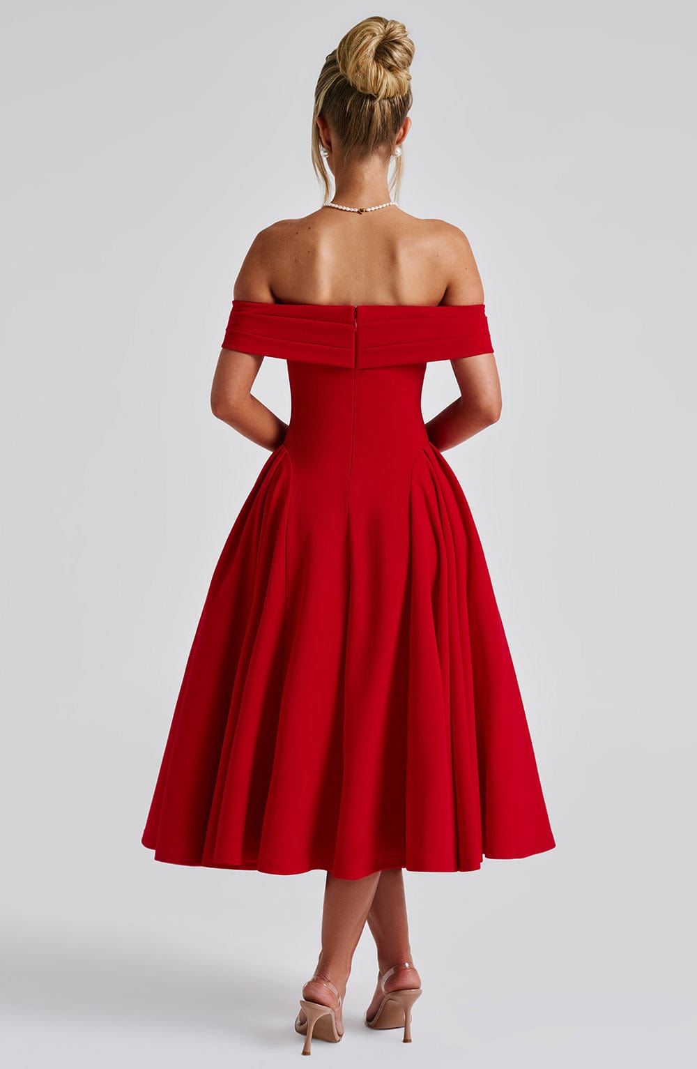Michelle Midi Dress - Red