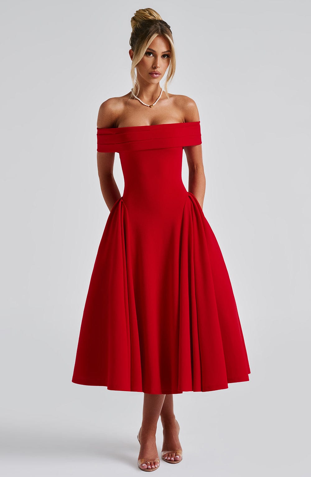 Michelle Midi Dress - Red