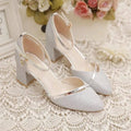 Women's Sparkly Evening Sandals with Ankle Strap | Pointed Toe