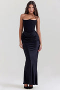 Strapless Corset Maxi Evening Dress for Women