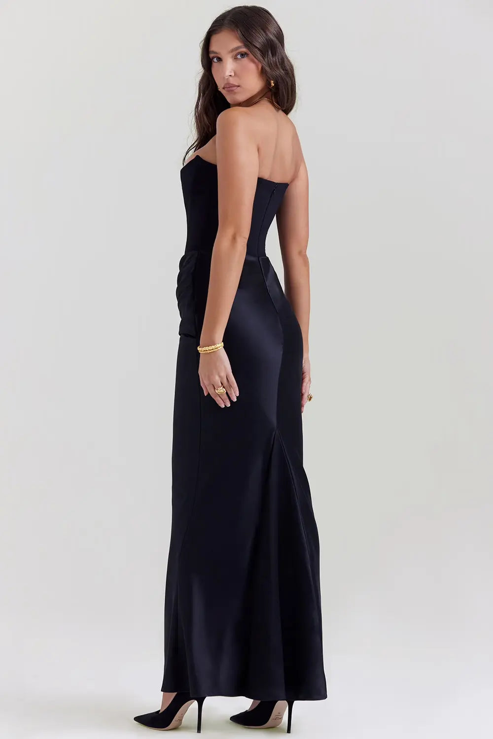 Strapless Corset Maxi Evening Dress for Women