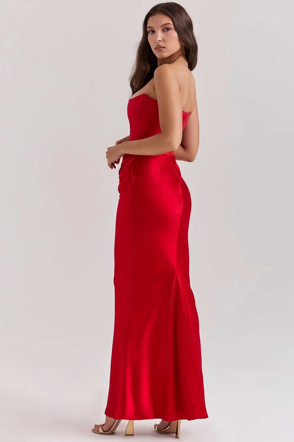 Strapless Corset Maxi Evening Dress for Women