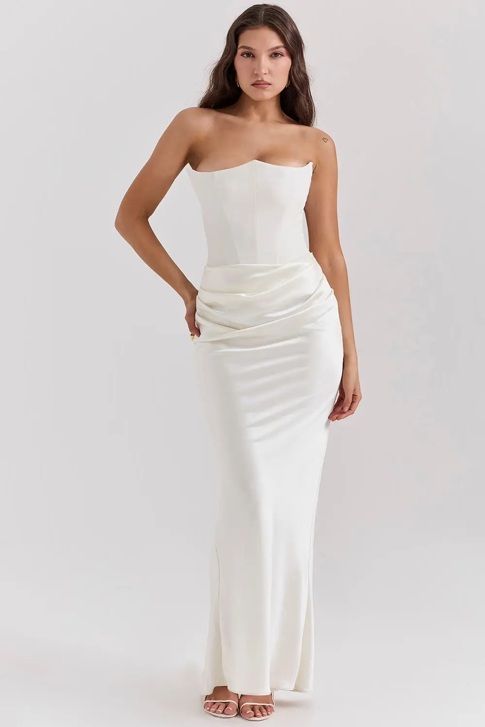 Strapless Corset Maxi Evening Dress for Women