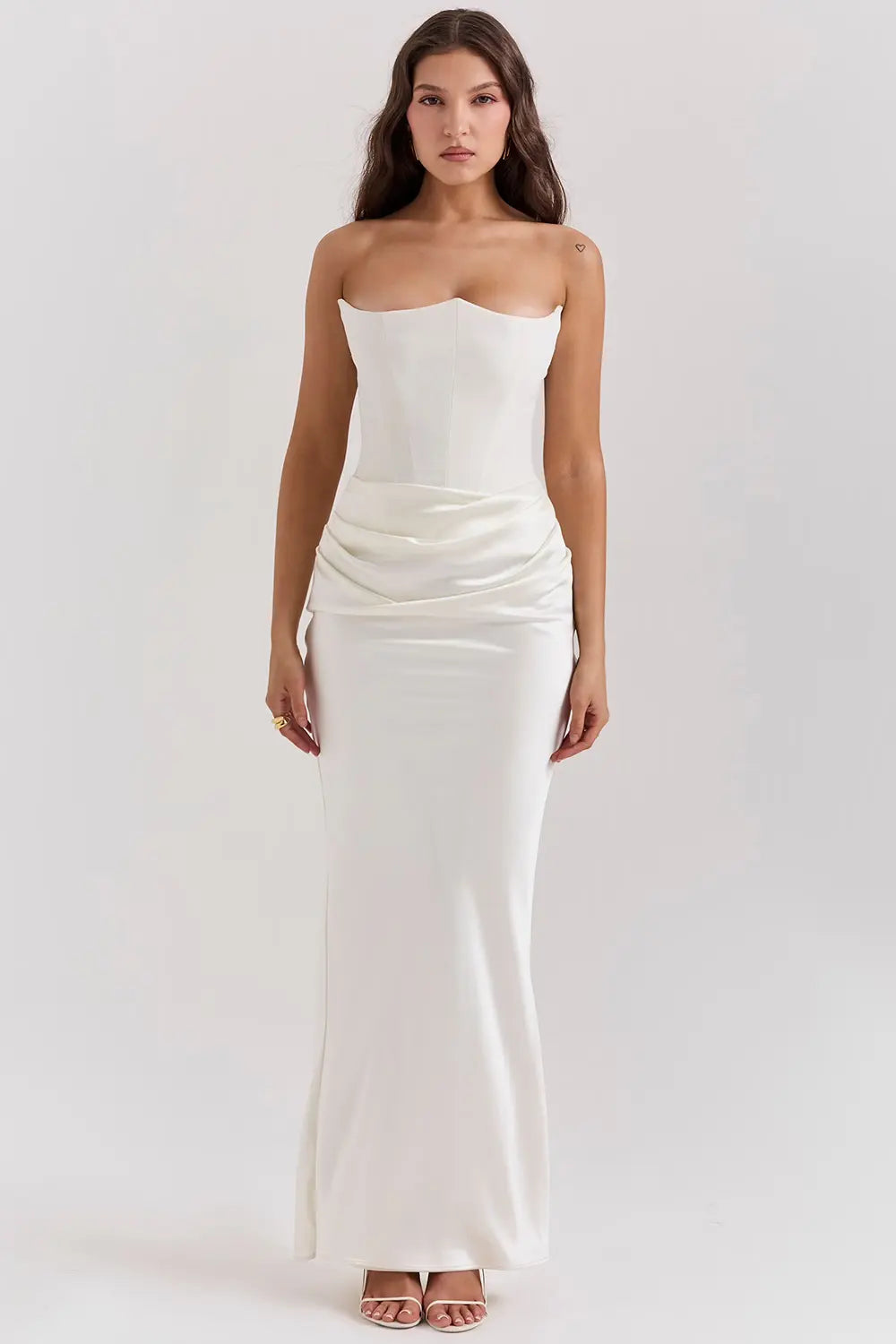 Strapless Corset Maxi Evening Dress for Women