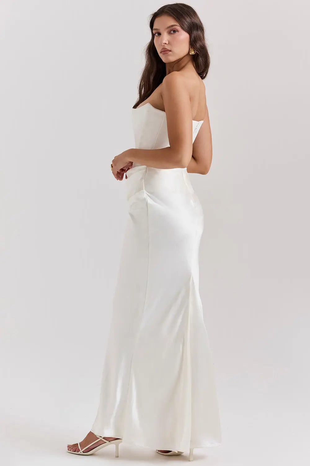 Strapless Corset Maxi Evening Dress for Women