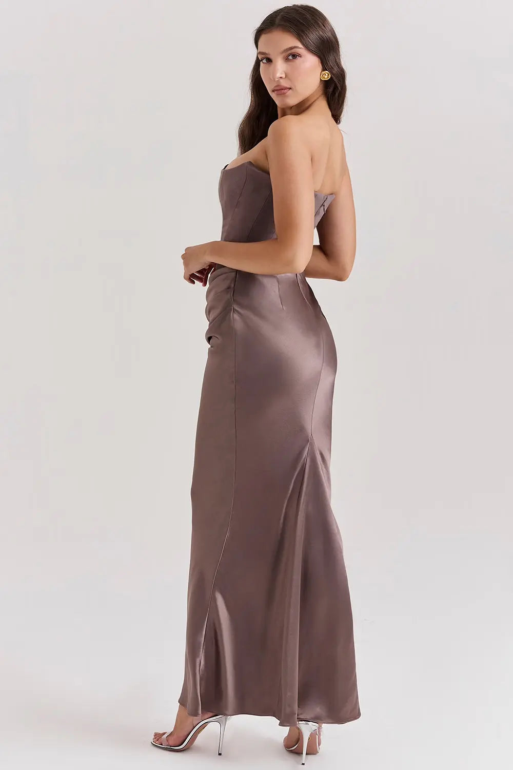 Strapless Corset Maxi Evening Dress for Women