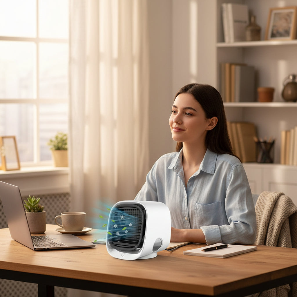 Compact USB Mini Air Conditioner Cooling Fan