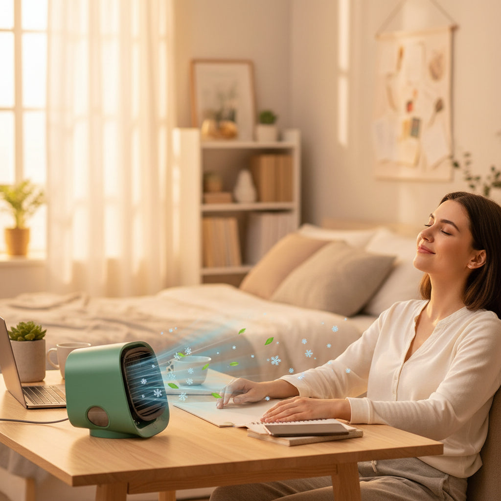 Compact USB Mini Air Conditioner Cooling Fan