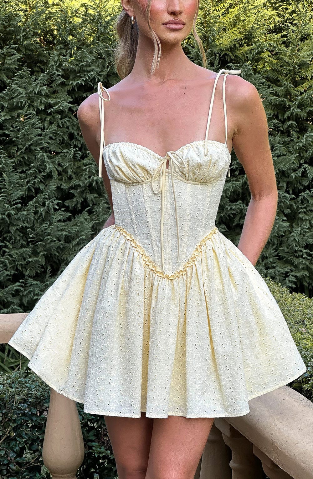 Amelia Mini Dress - Lemon