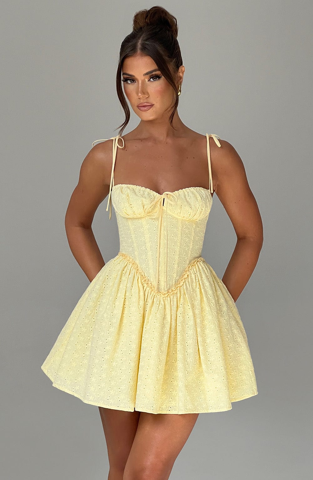 Amelia Mini Dress - Lemon
