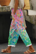 Women's Relaxed Fit Printed Drawstring Trousers | Casual Summer