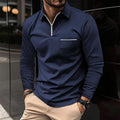 Men's Long Sleeve Polo Shirt with Zipper