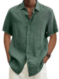 Men's Short Sleeve Casual Linen Shirt