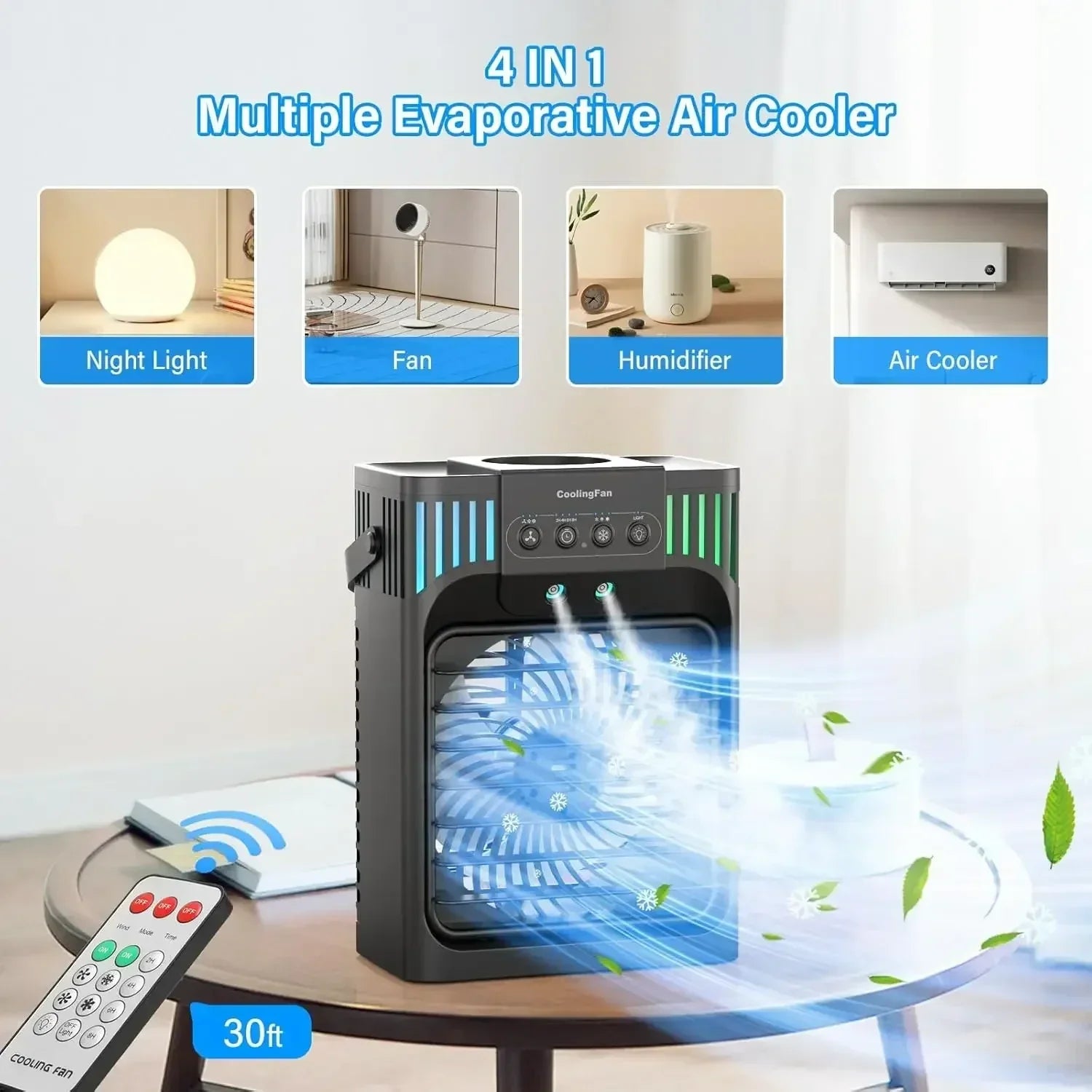 Portable Compact Desktop Air Conditioner with Remote Control