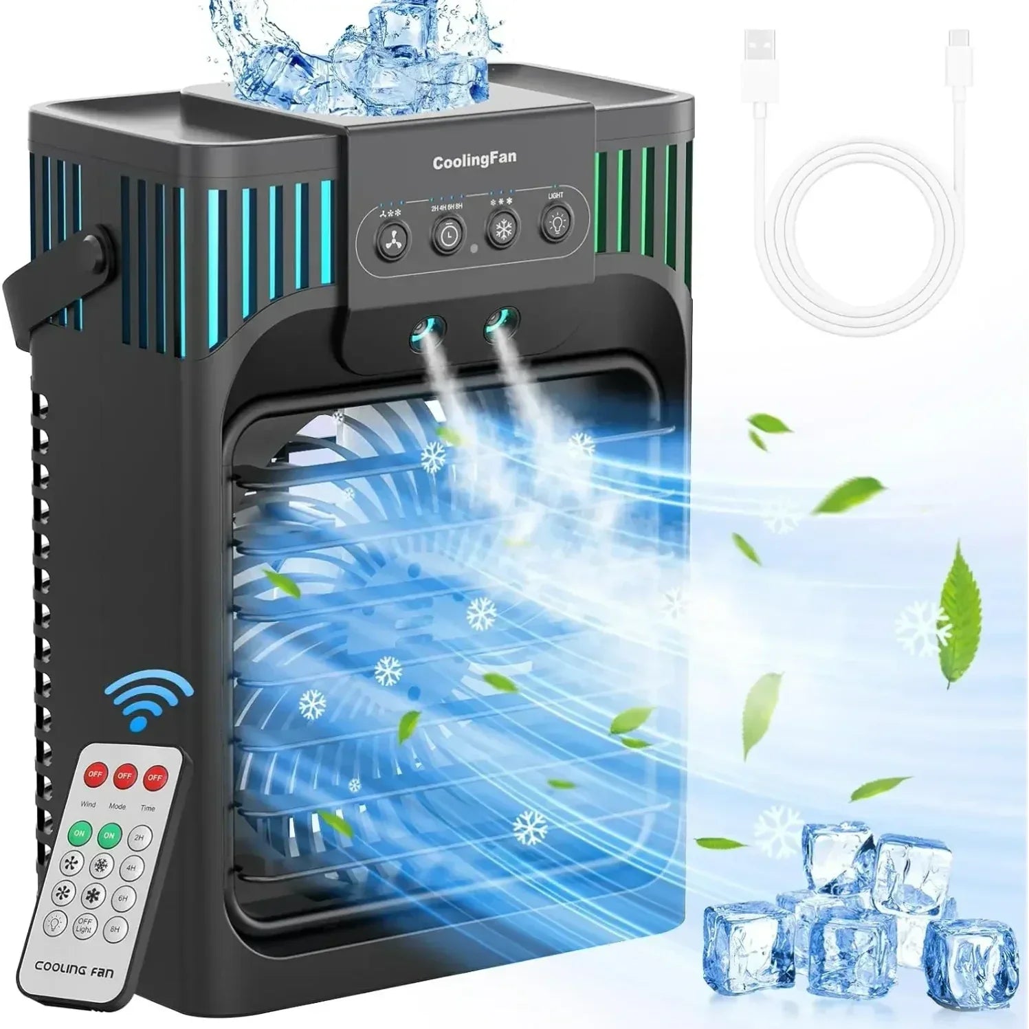 Portable Compact Desktop Air Conditioner with Remote Control