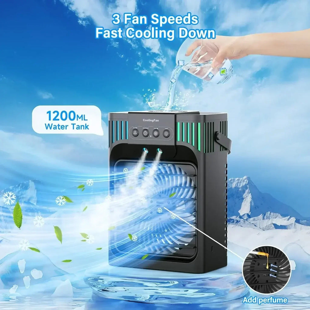 Portable Compact Desktop Air Conditioner with Remote Control