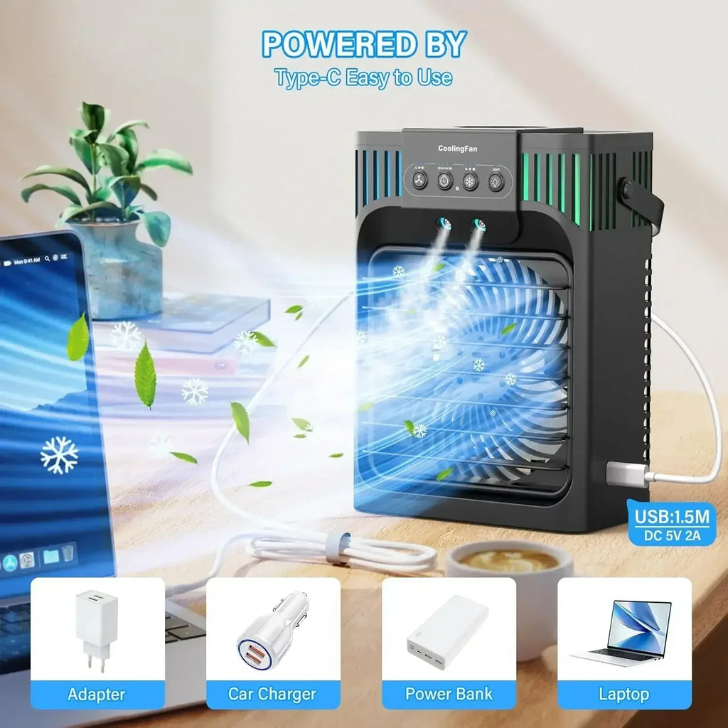 Portable Compact Desktop Air Conditioner with Remote Control