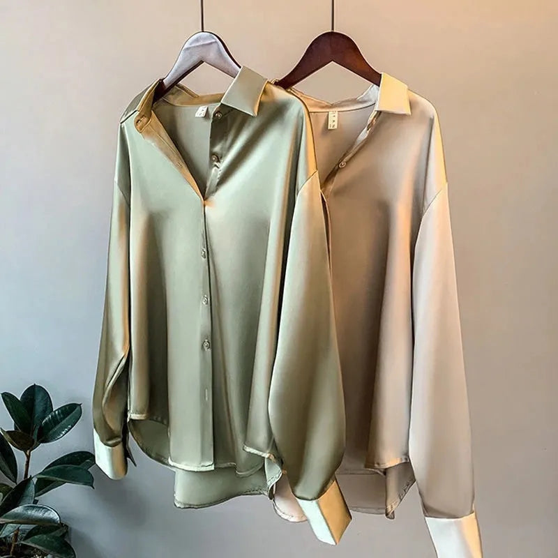Women's Oversized Casual Long Sleeve Blouse