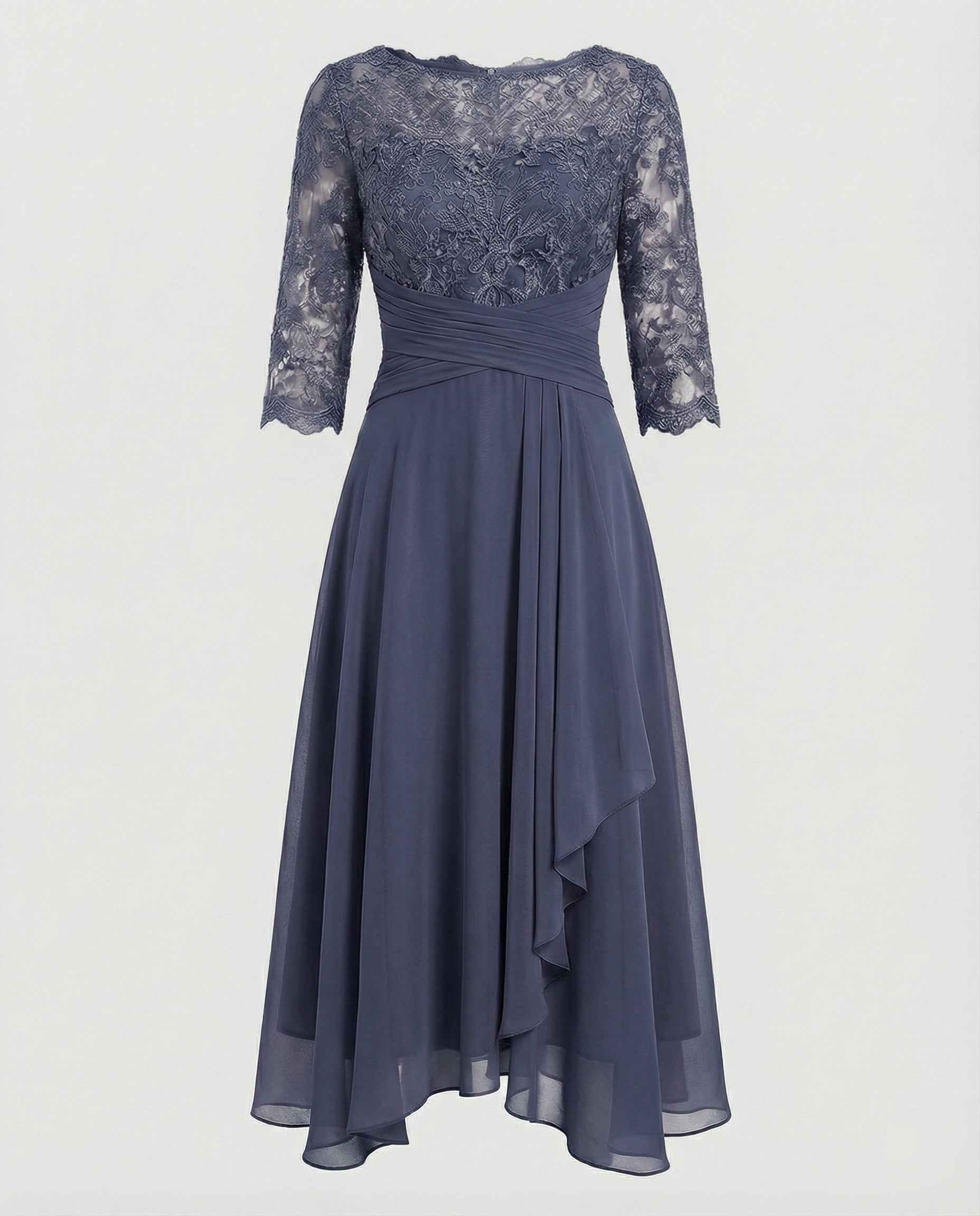 3/4 Sleeve Women's Midi Evening Dress