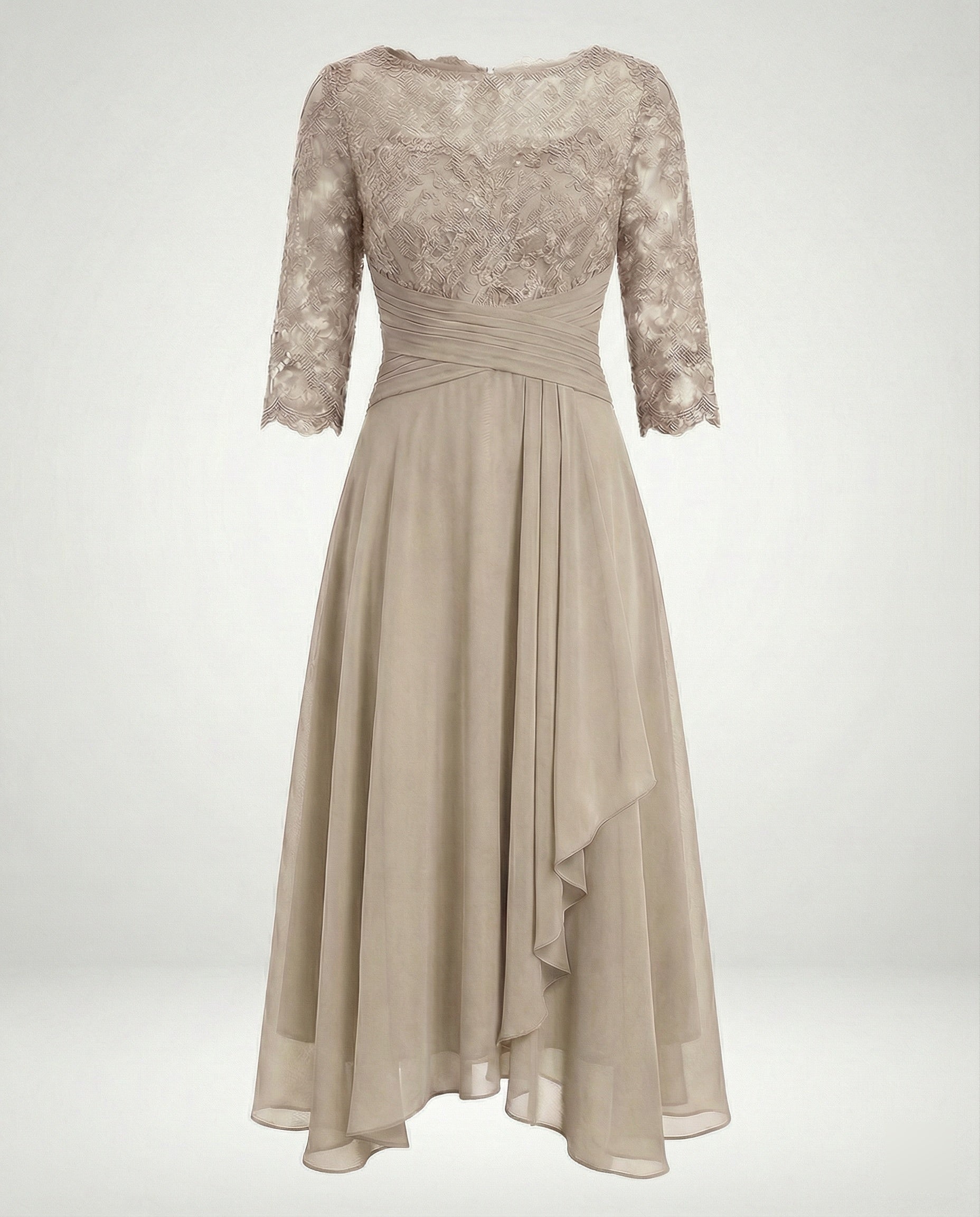 3/4 Sleeve Women's Midi Evening Dress