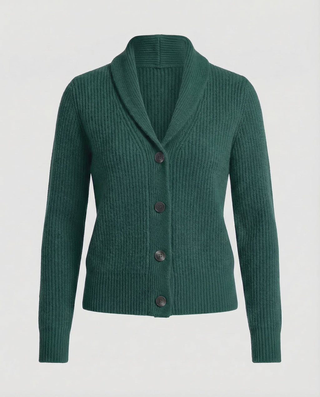 Women’s Ribbed Knit Button-Front Cardigan | Shawl Collar